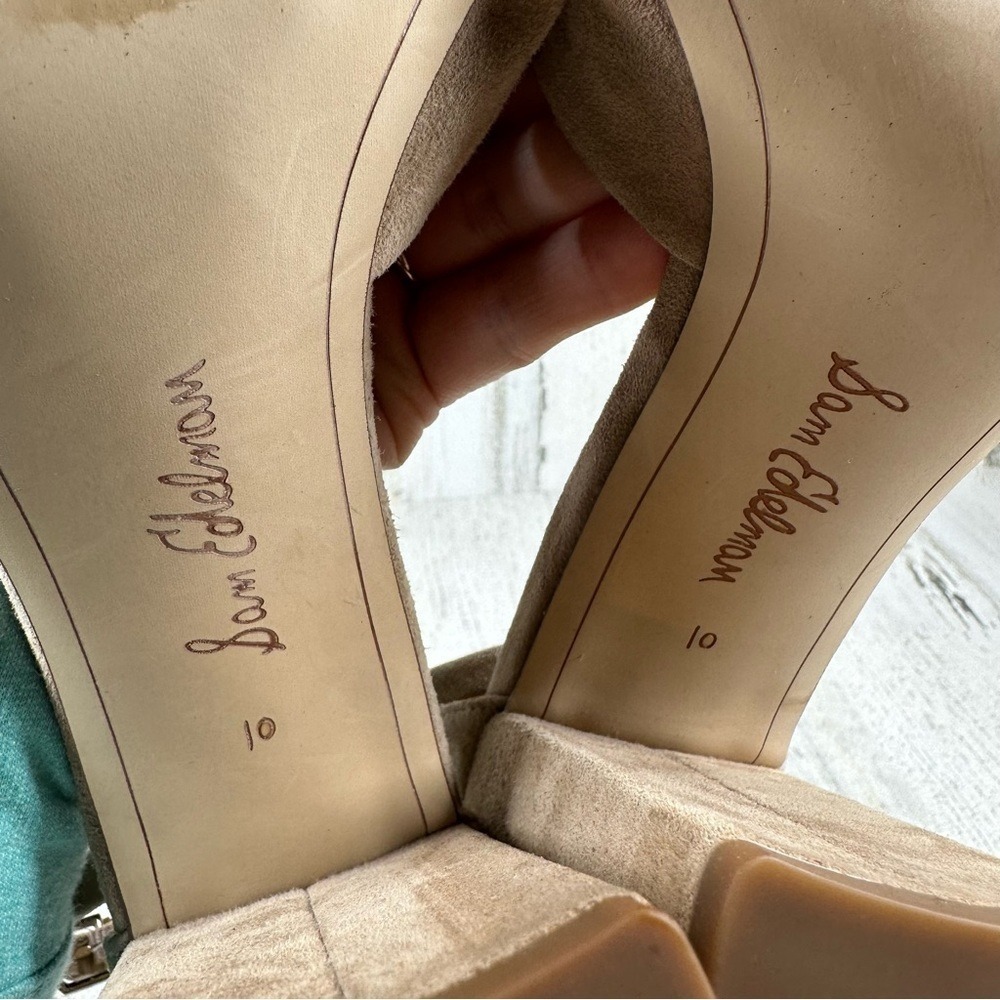 Sam Edelman Yancy Ankle Strap Womens 10 Sandal in Oatmeal Wedding Neutral Party‎ - Picture 10 of 14